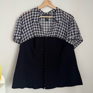 Lane Bryant Black and White Houndstooth Women's Top